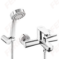 Algeo - Wall-mounted bath mixer with a switch in the spout, chrome