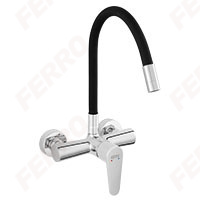 Algeo - Wall-mounted sink mixer with flexible spout, chrome