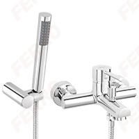 Fiesta - Wall-mounted bath mixer with a switch in the spout, chrome