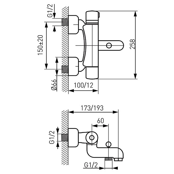 Wall-mounted Bath Mixer